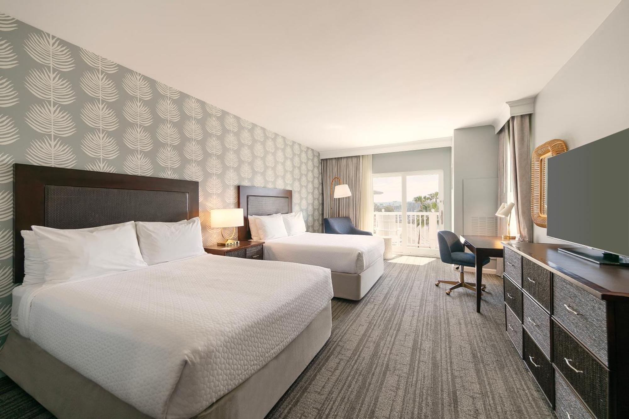 Queen Room with Two Queen Beds and Partial Marina View