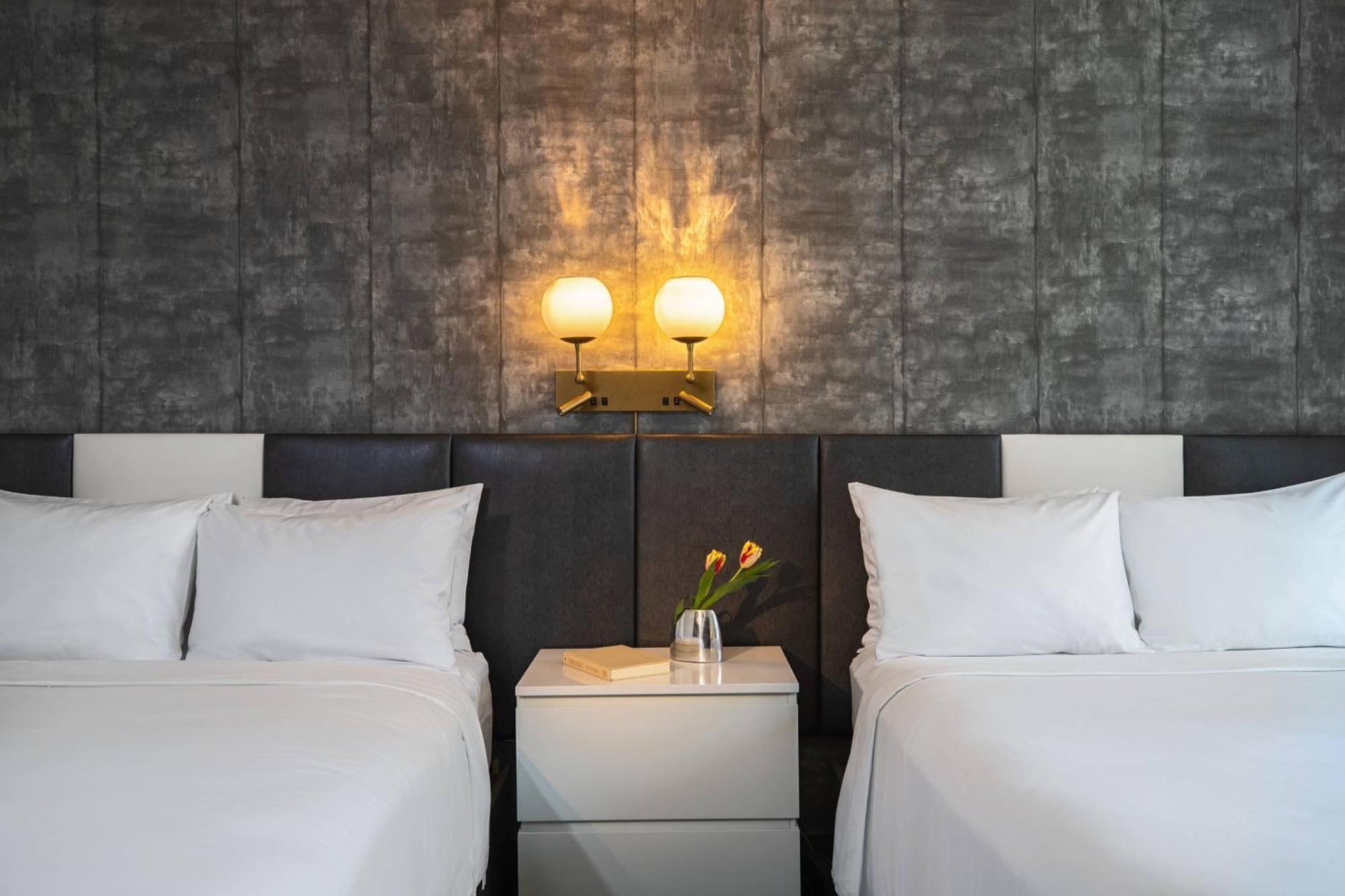 Room Two Double Beds City View